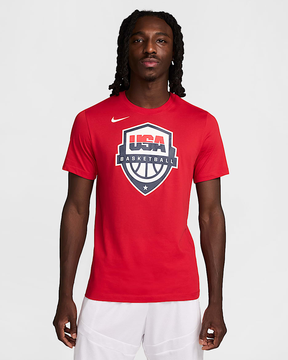 Playera de básquetbol Nike Dri-FIT para hombre USAB - Rojo deportivo/Rojo deportivo/Blanco