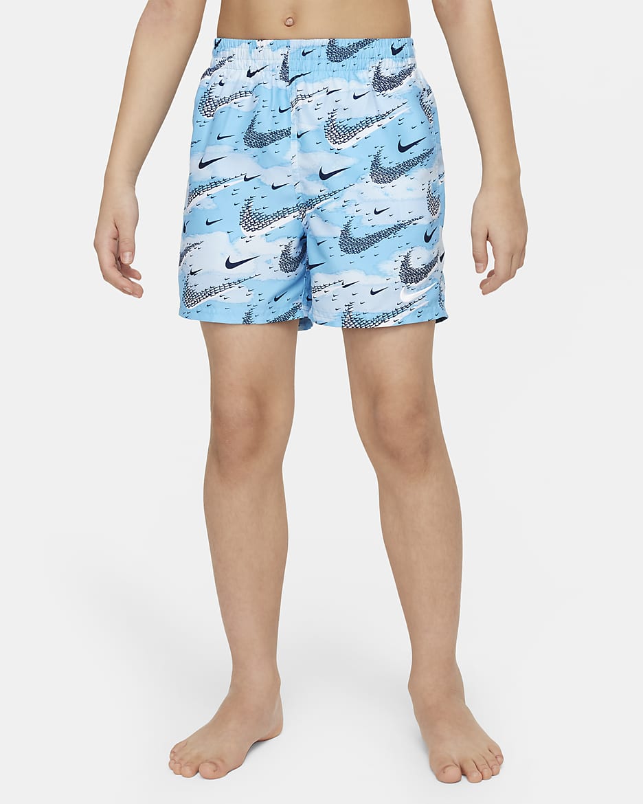 Nike Swim Flock Big Kids' (Boys') 4" Volley Shorts - Aquarius Blue