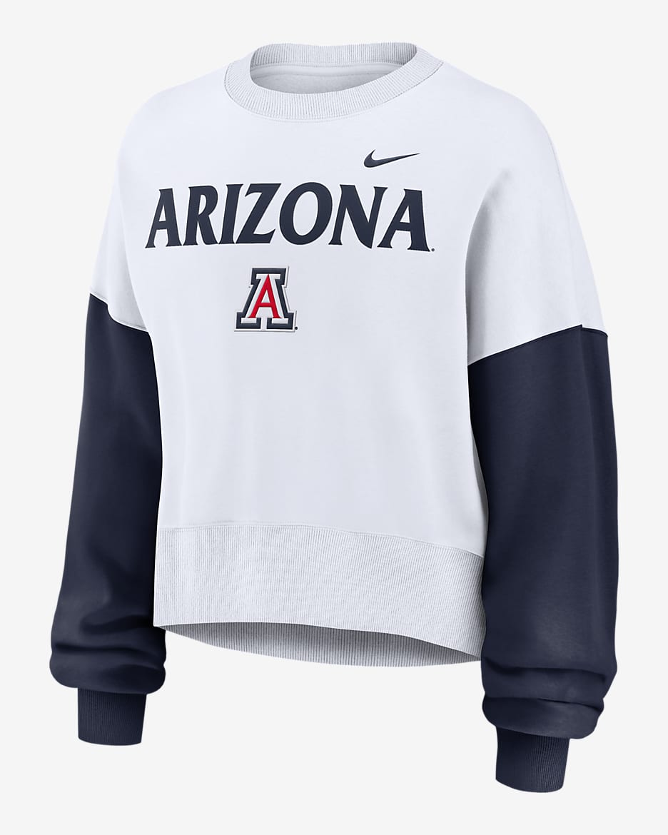 Arizona Wildcats Primetime Women's Nike College Pullover Crew - White