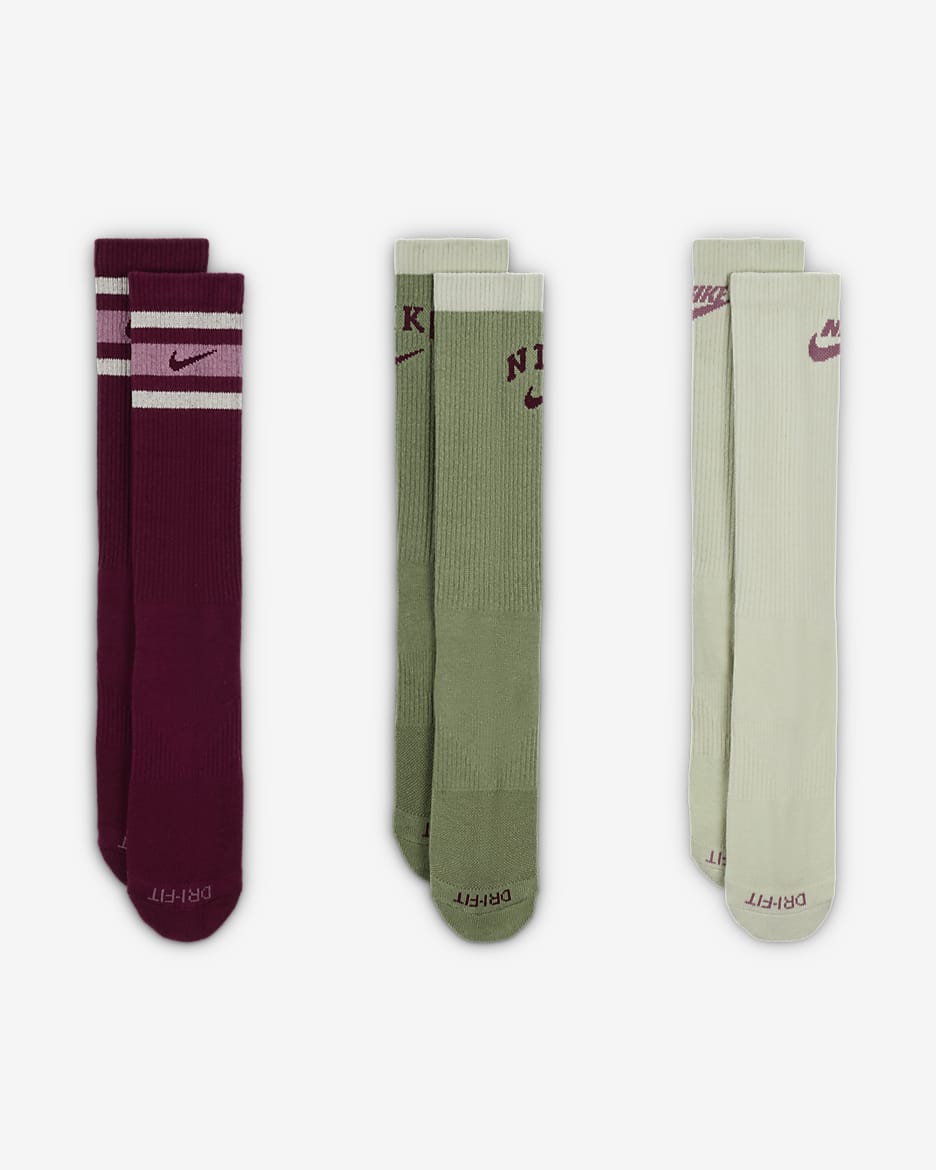 Nike Everyday Plus Cushioned Crew Socks (3 Pairs) - Multi-Colour