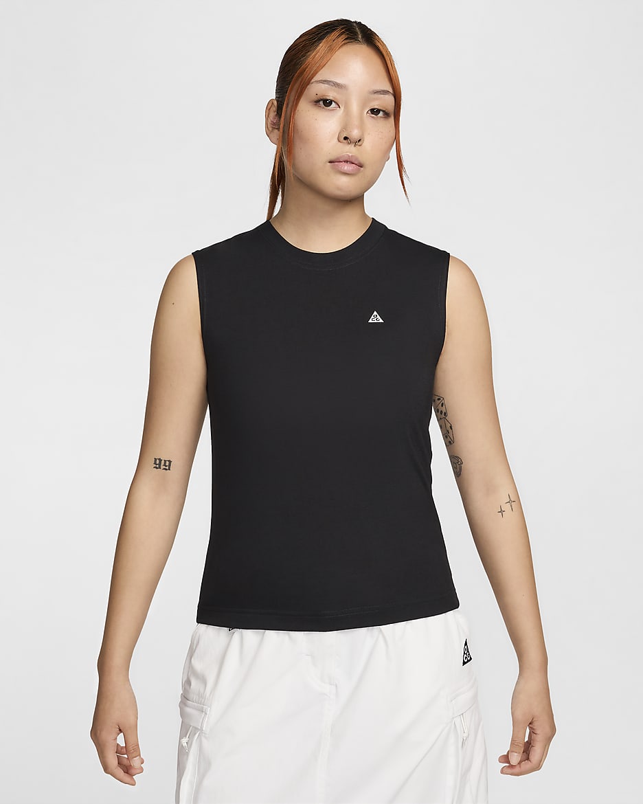 ナイキ ACG Dri-FIT ADV "Goat Rocks" ウィメンズ スリーブレス タンクトップ - ブラック/ダークスモークグレー/サミットホワイト