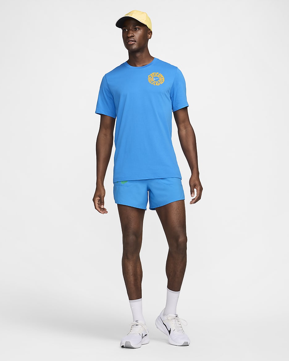 Nike Men's Dri-FIT Running T-Shirt - Light Photo Blue