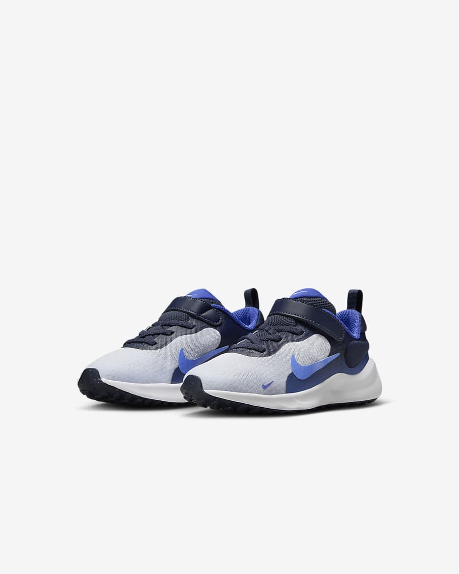 Nike Revolution 7 Younger Kids' Shoes - Football Grey/Thunder Blue/Astronomy Blue/Royal Pulse