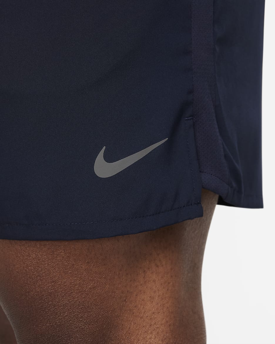 Nike Challenger Dri-FIT hardloopshorts met binnenbroek voor heren (13 cm) - Obsidian/Obsidian/Zwart