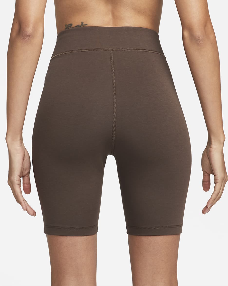 Nike Sportswear Classic Women's High-Waisted 8" Biker Shorts - Baroque Brown/Sail