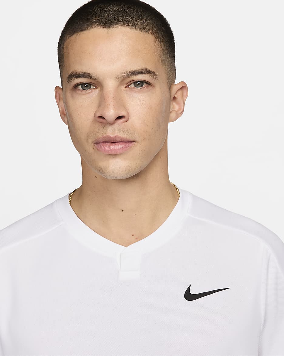 NikeCourt Slam Dri-FIT Tennisoberteil für Herren - Weiß/Schwarz