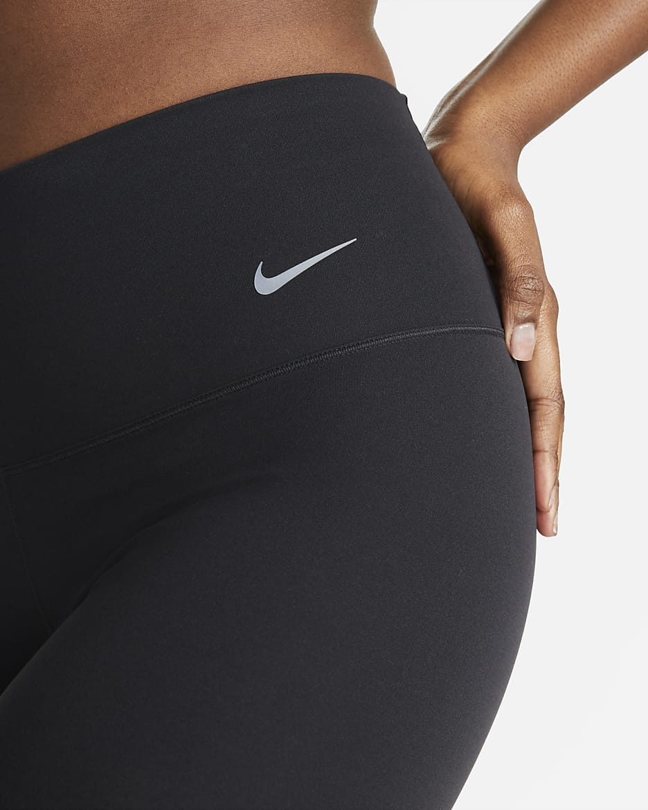 Leggings cropped de tiro alto de sujeción suave para mujer Nike Zenvy - Negro/Negro