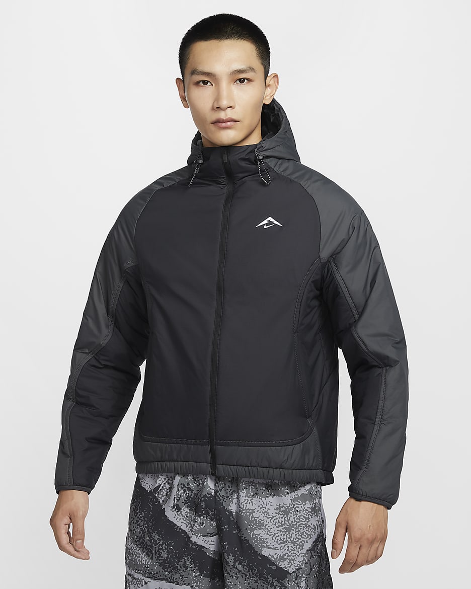 ナイキ トレイル PrimaLoft® メンズ Therma-FIT ランニングジャケット - ブラック/アンスラサイト/サミットホワイト