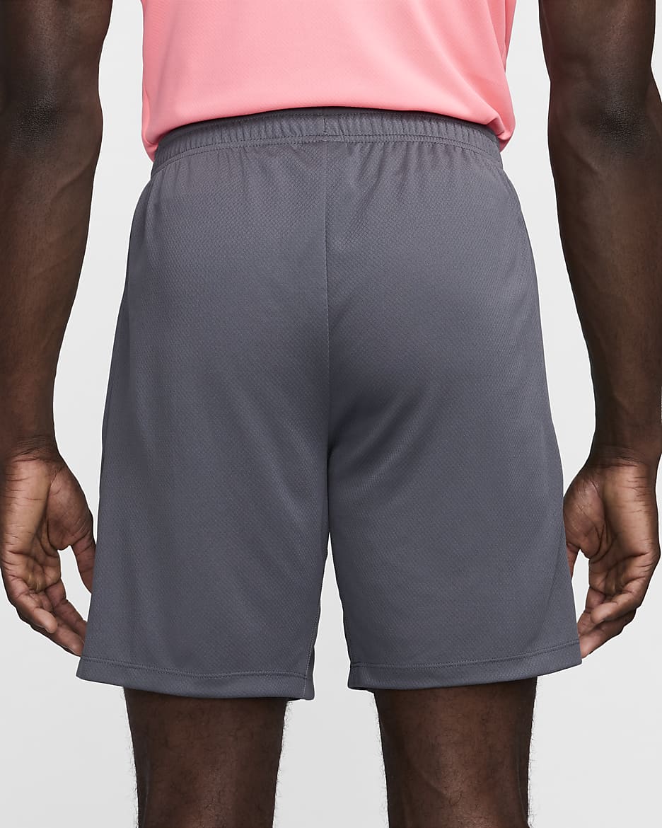 Short de foot Dri-FIT Nike Strike pour homme - Iron Grey/Iron Grey/Noir/Sunset Pulse