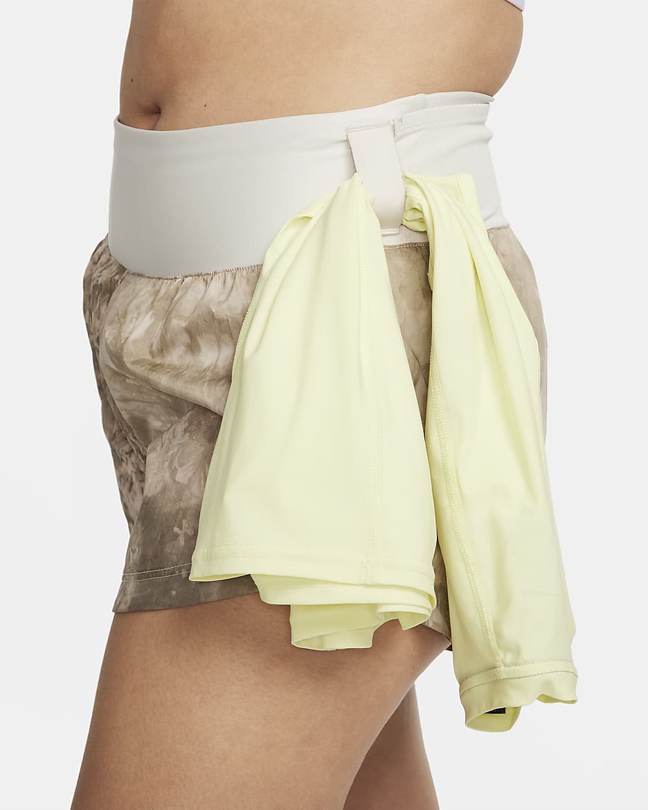 Nike Trail Repel hardloopshorts met halfhoge taille en binnenbroekje voor dames (8 cm) - Light Orewood Brown/Baroque Brown