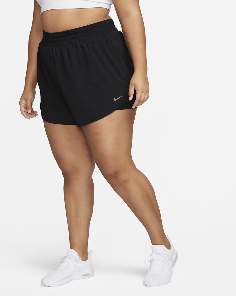 Nike Dri-FIT One Women's High-Waisted 3" 2-in-1 Shorts (Plus Size) - Black