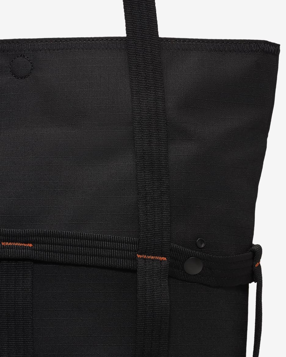 Nike Sportswear Cargo Tote (12L) - Black/Black/Orange