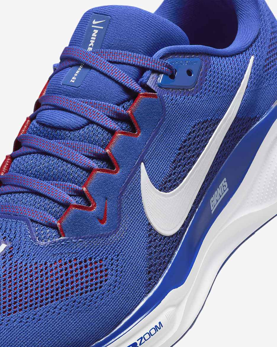 Tenis de correr en pavimento para hombre Nike Pegasus 41 NFL New York Giants - Azul enérgico/Blanco/Rojo gimnasio/Blanco