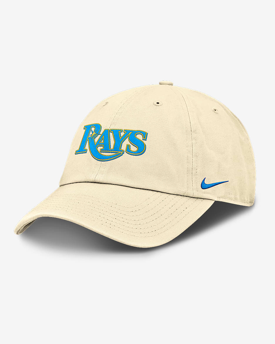 Gorra ajustable Nike de la MLB para hombre Tampa Bay Rays Club - Leche de coco