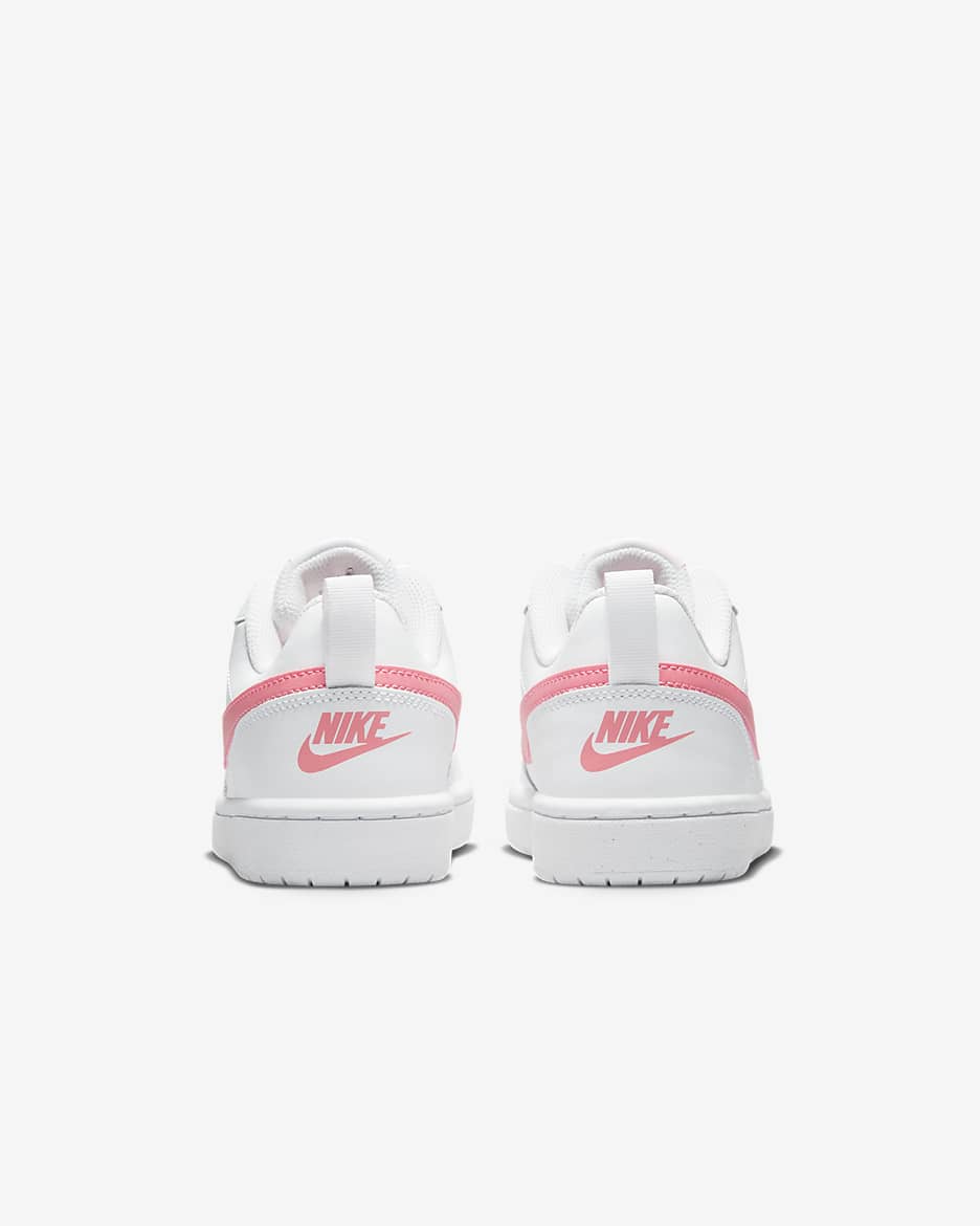 Nike Court Borough Low 2 Older Kids' Shoes - White/Laser Orange/Coral Chalk