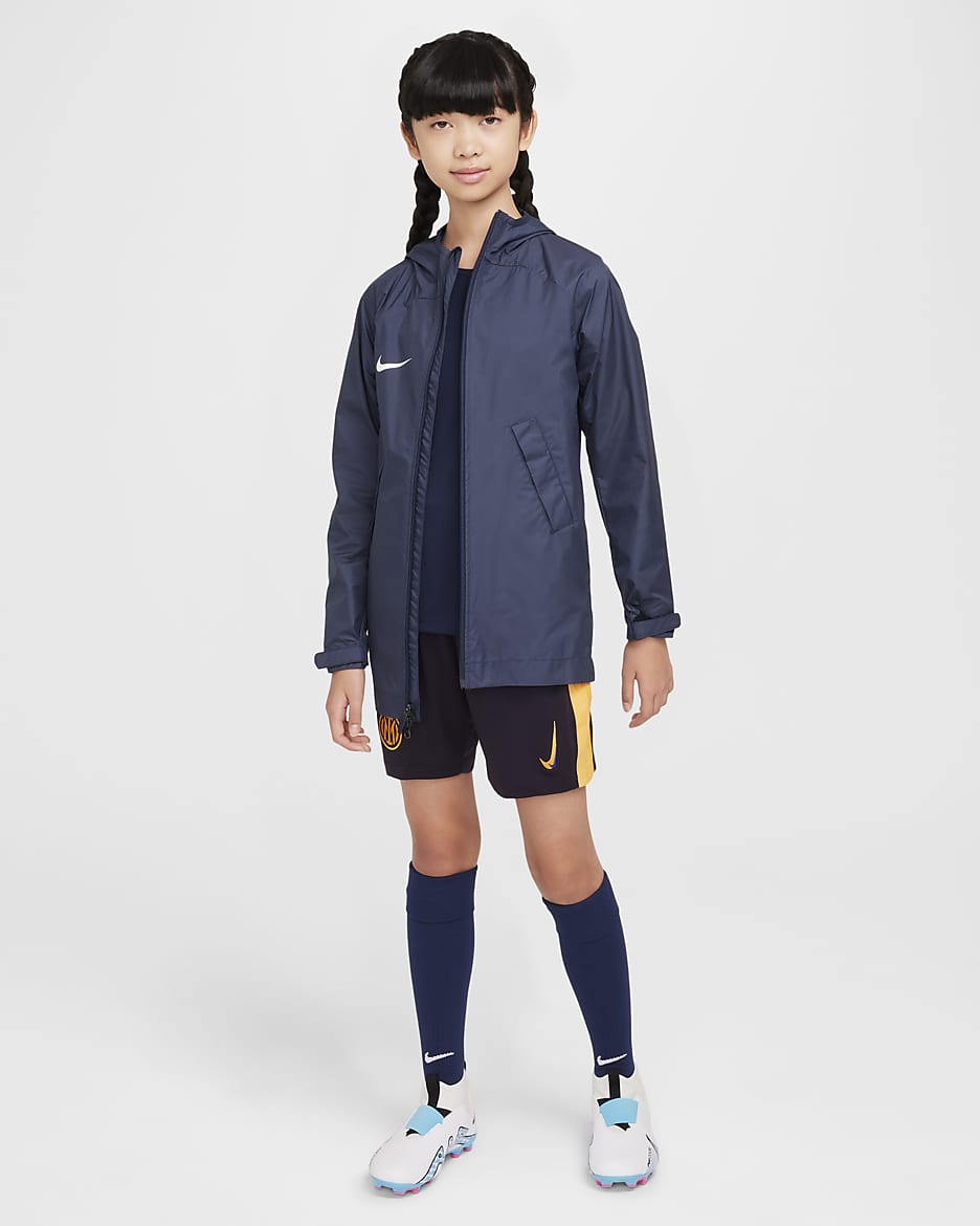 Inter Mailand 2024/25 Stadium Third Nike Replika-Fußballshorts mit Dri-FIT-Technologie (ältere Kinder) - Blackened Blue/University Gold/Lyon Blue