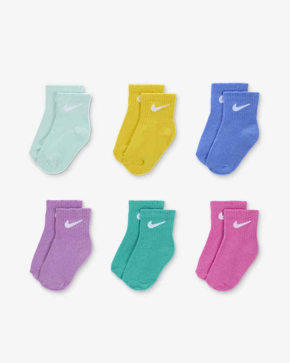 Nike Swoosh Baby (12-24M) Ankle Socks (6 Pairs) - Jade Ice