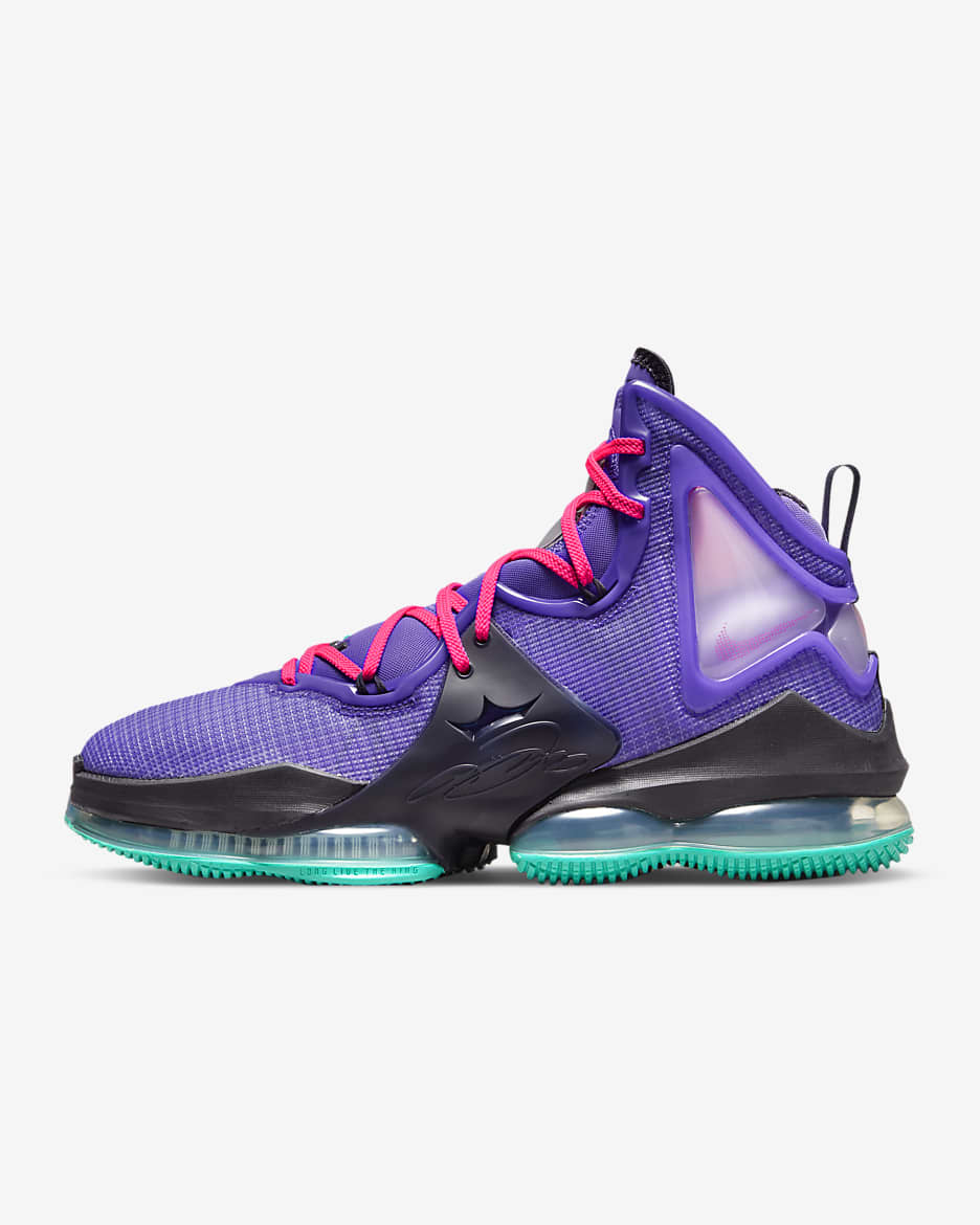 LeBron 19 Basketball Shoes - Wild Berry/Cave Purple/Clear Emerald/Hyper Pink