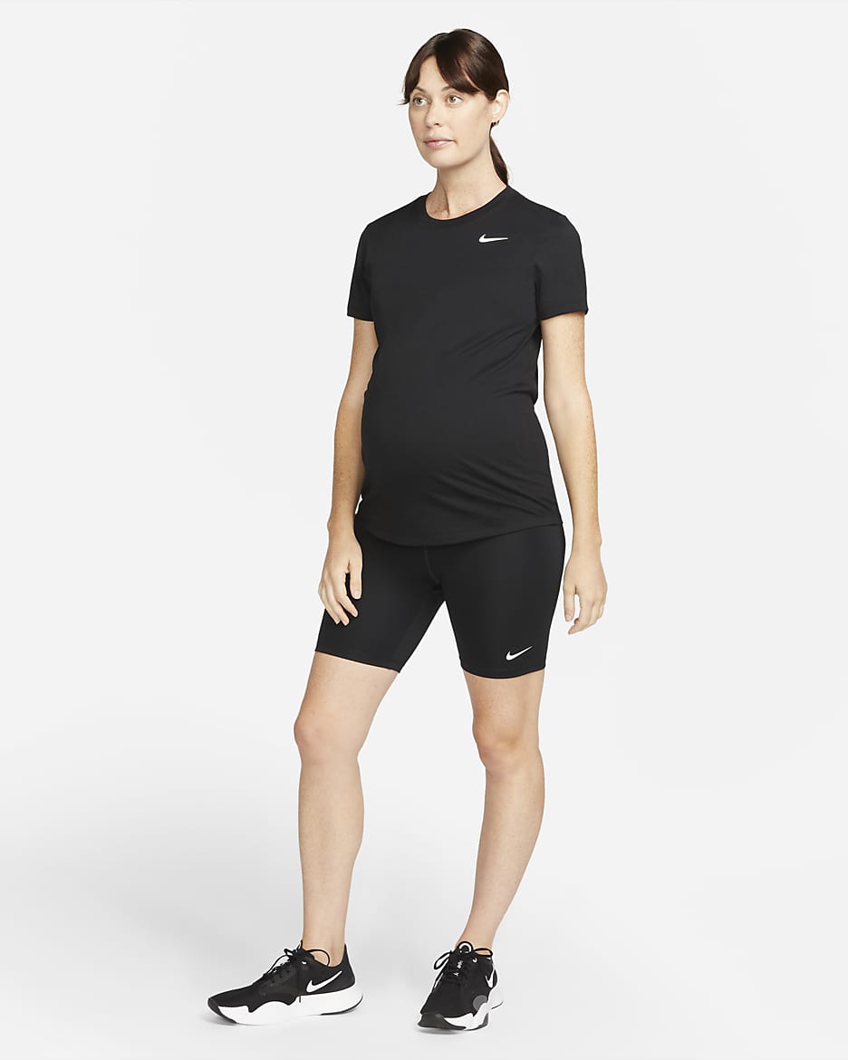 Nike One (M)-cykelshorts (18 cm) til kvinder (Maternity) - sort/hvid