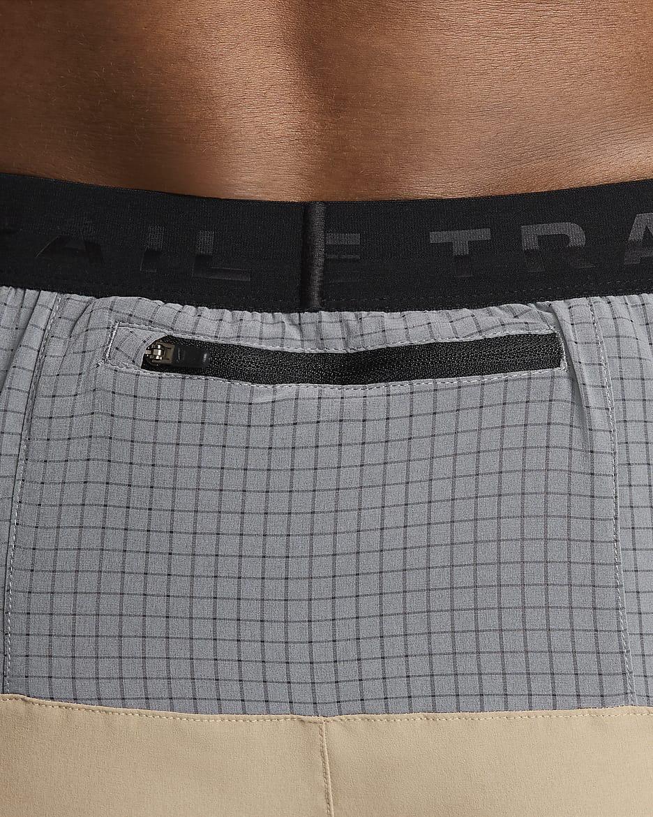 Nike Trail Second Sunrise Men's Dri-FIT 7" Brief-Lined Running Shorts - Khaki/Smoke Grey/Black