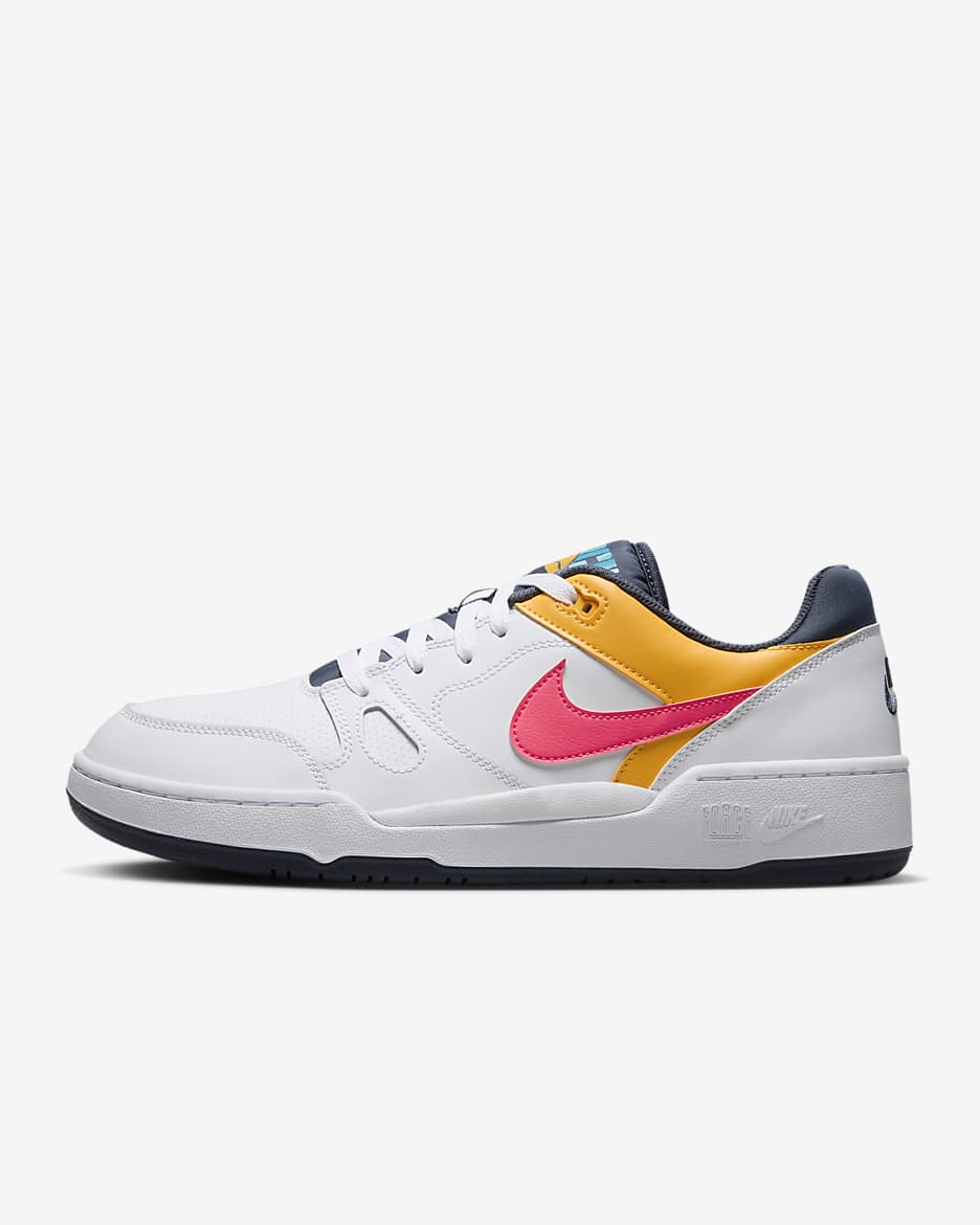 Tenis para hombre Nike Full Force Low - Blanco/Trueno azul/Cactus empolvado/Rosa carrera