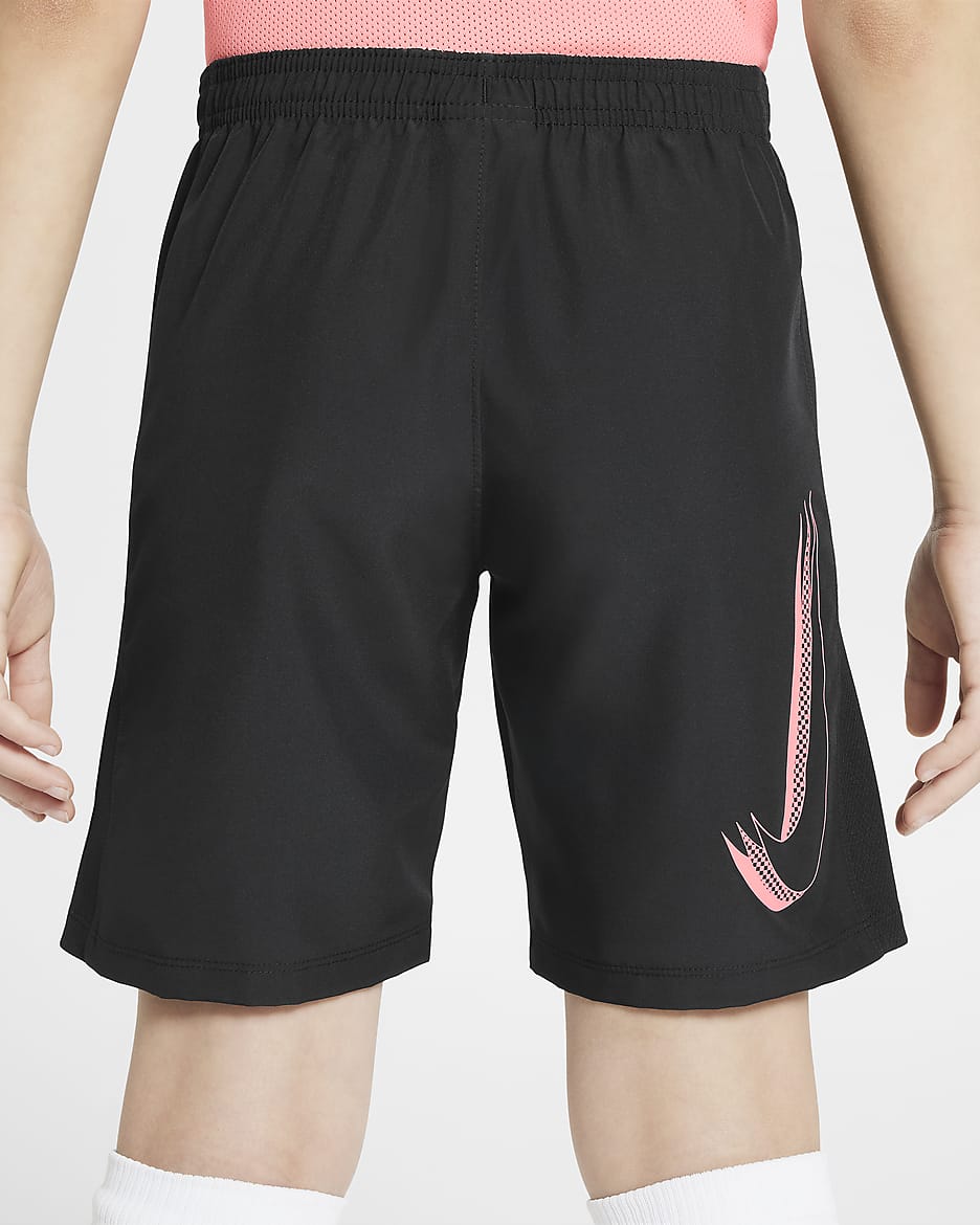 Nike Dri-FIT Academy23 Older Kids' Football Shorts - Black/Black/Sunset Pulse