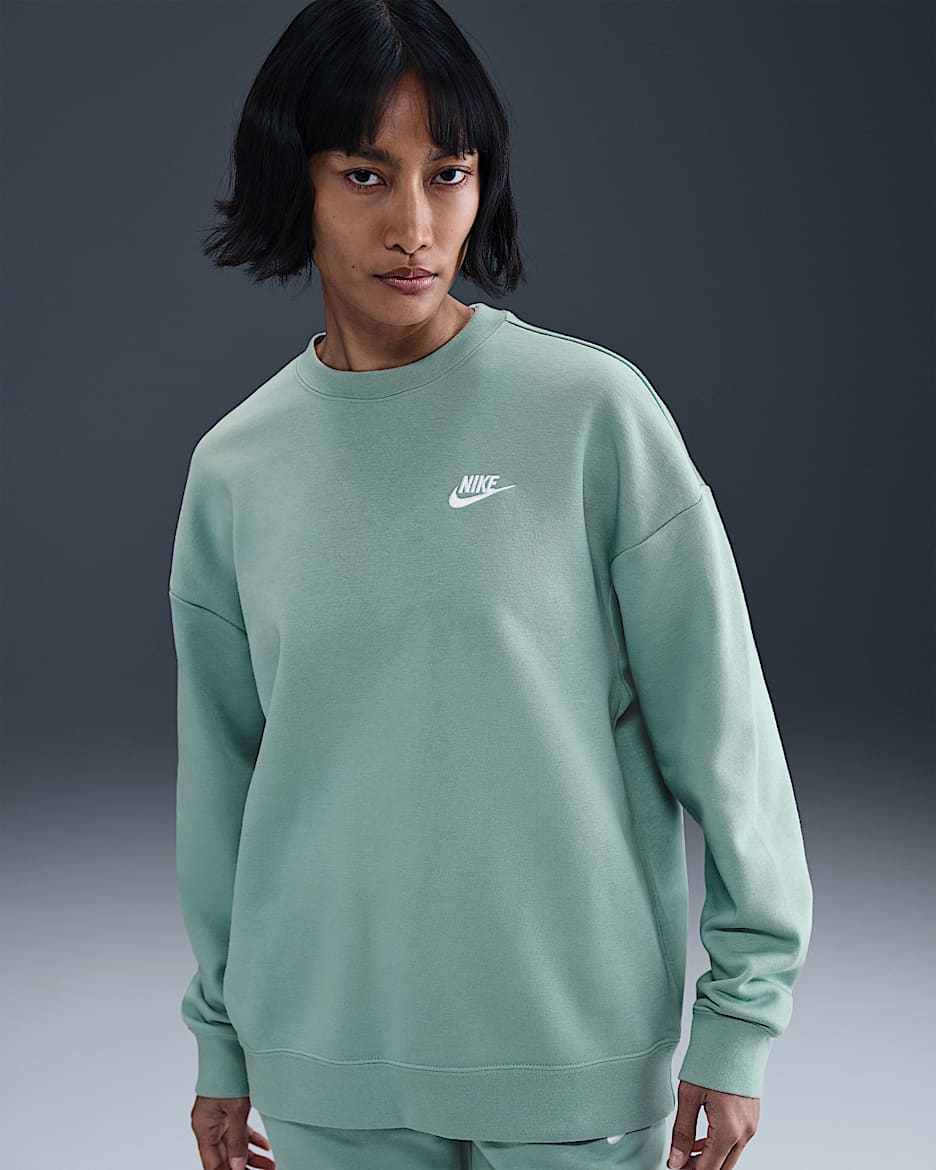 Nike Sportswear Club Fleece Women's Loose Crew-Neck Sweatshirt - Cannon/White