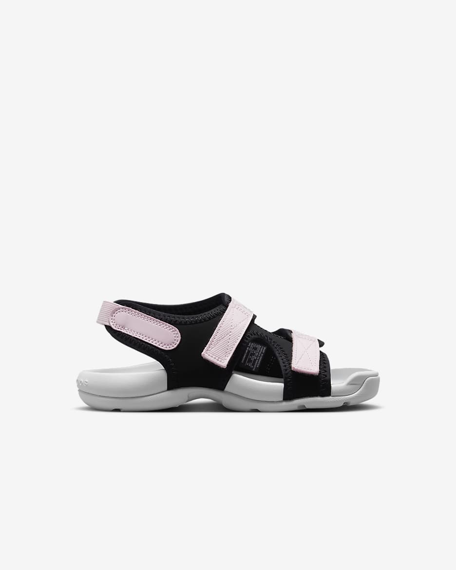 Nike Sunray Adjust 6 Younger Kids' Slides - Black/White/Pink Foam