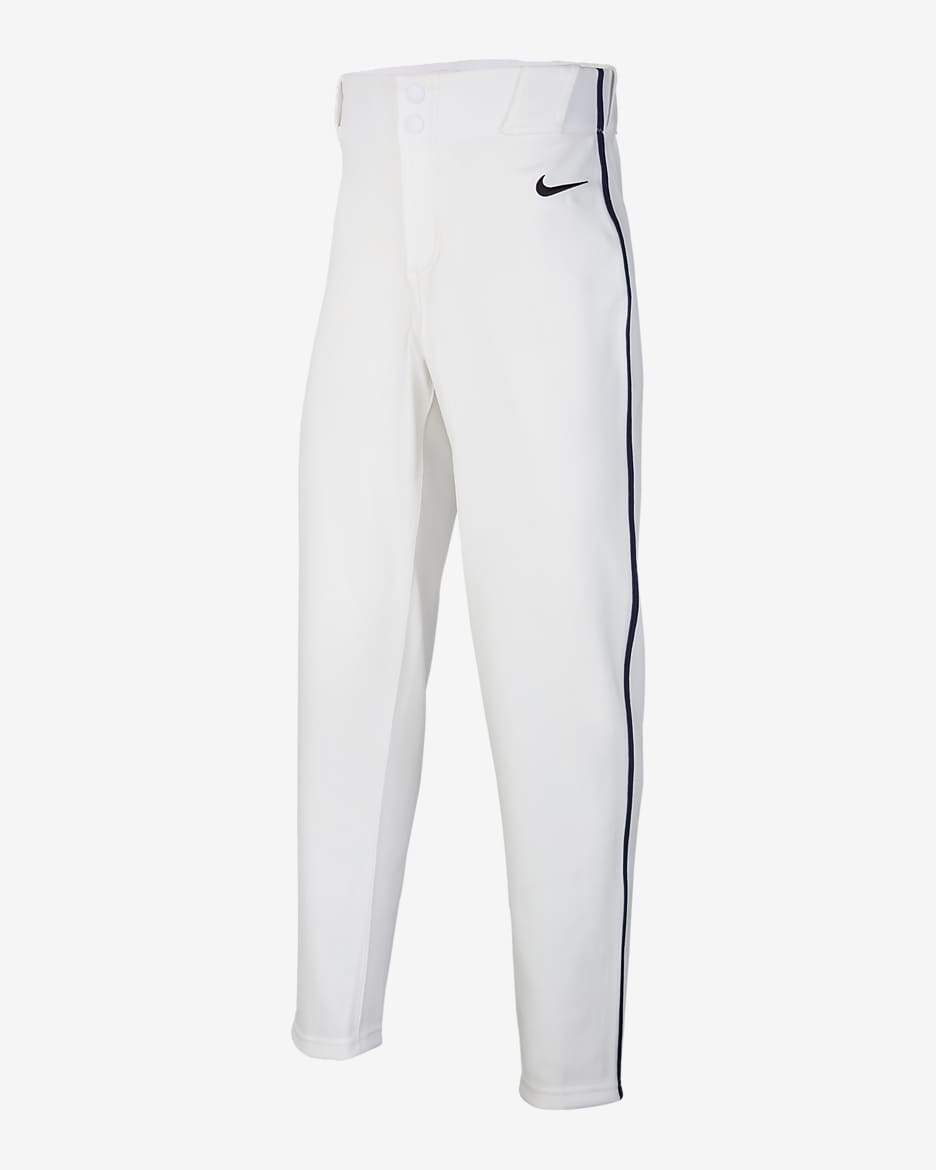 Nike Vapor Select 2 Big Kids' Piped Baseball Pants - White/Midnight Navy/Black