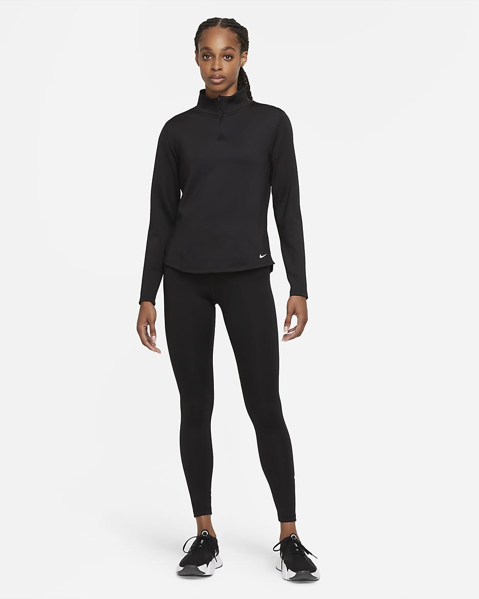 Nike Therma-FIT One Women's Long-Sleeve 1/2-Zip Top - Black/White