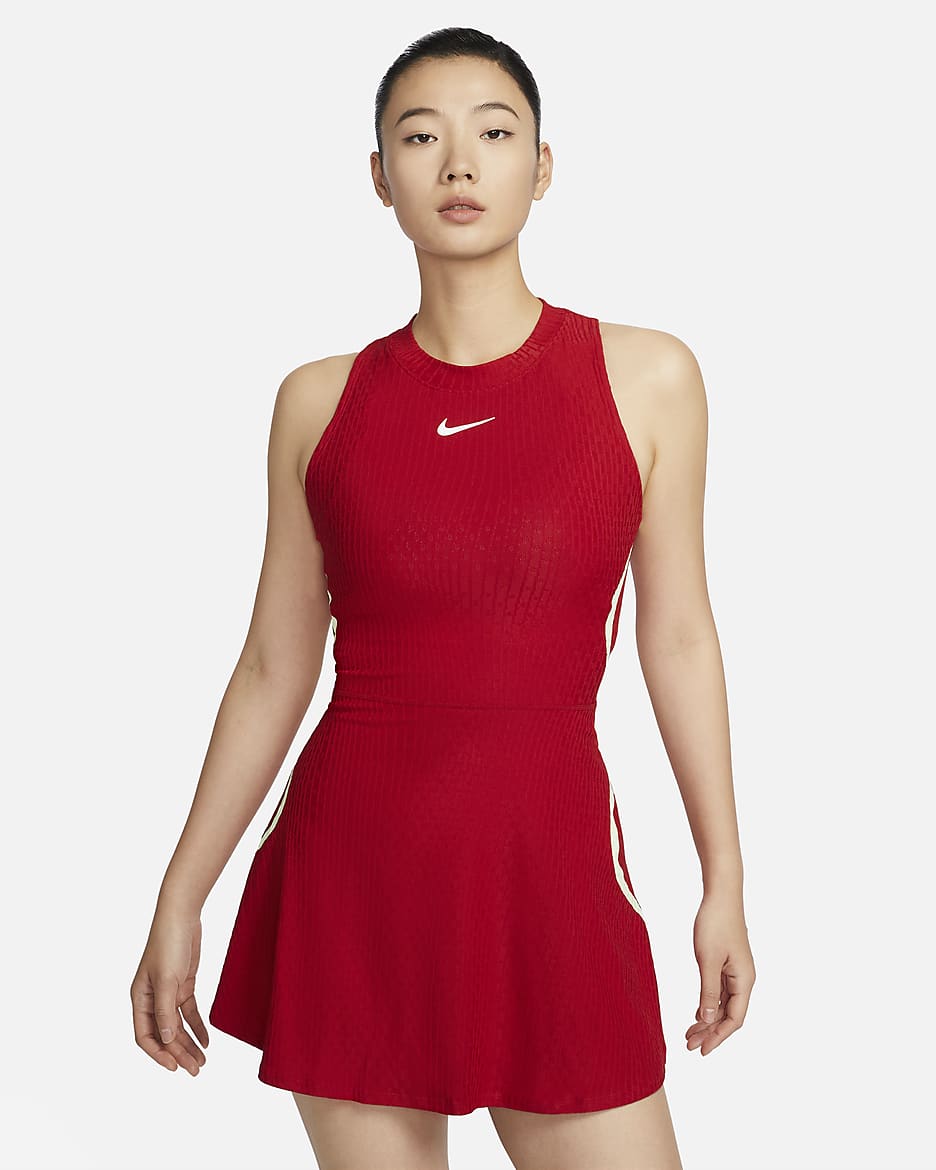 NikeCourt Slam Women's Dress - Gym Red/Gym Red/Barely Volt/White