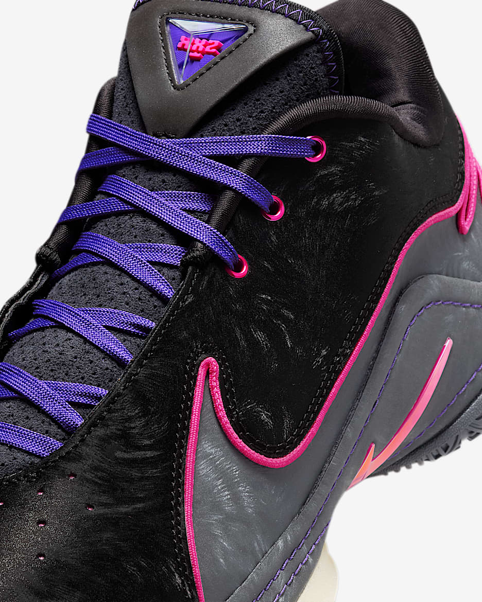 LeBron XXII "Tunnel Vision" Basketball Shoes - Black/Dark Grey/Field Purple/Laser Fuchsia