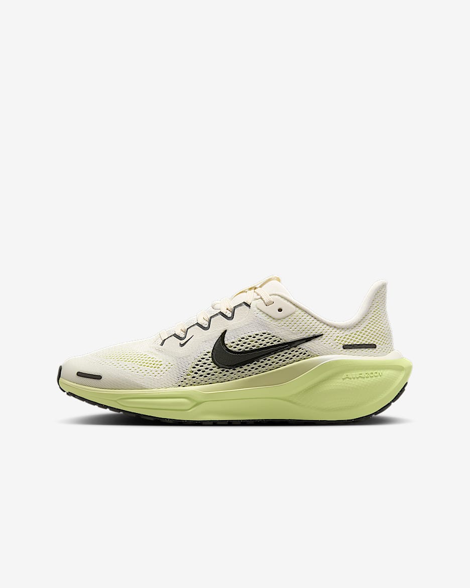 Nike Pegasus 41 Straßenlaufschuh für ältere Kinder - Pale Ivory/Limelight/Olive Aura/Sequoia