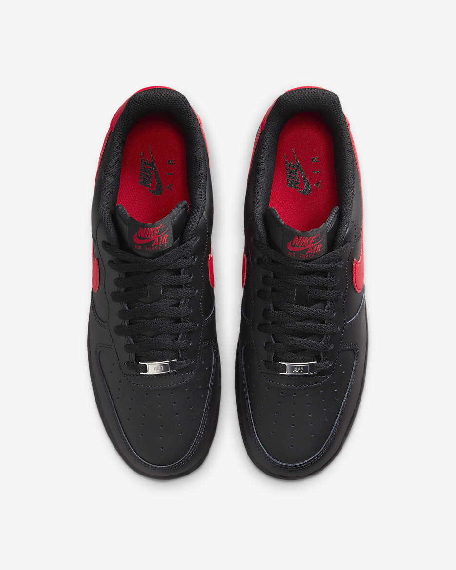 Nike Air Force 1 '07 Men's Shoes - Black/Black/University Red