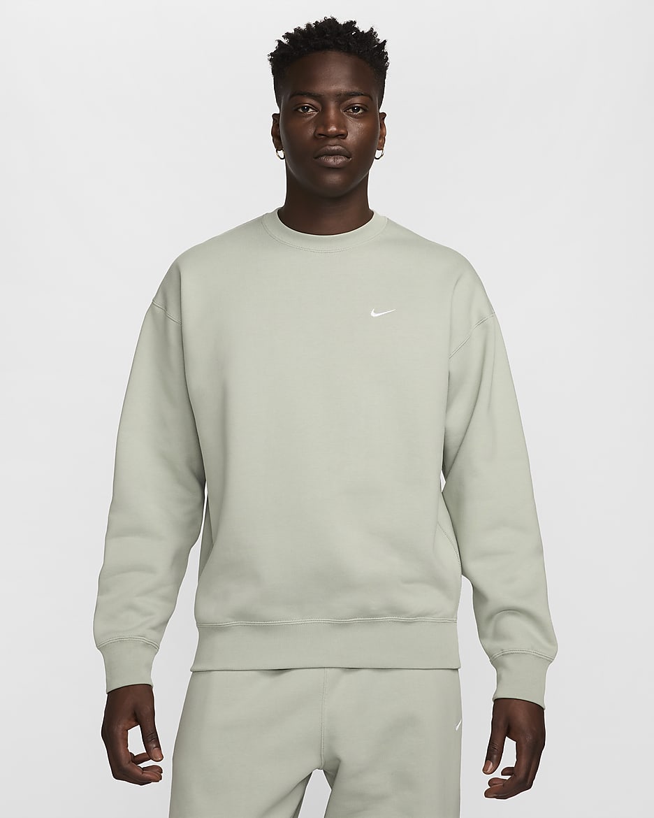 Nike Solo Swoosh Men's Fleece Crew - Jade Horizon/White