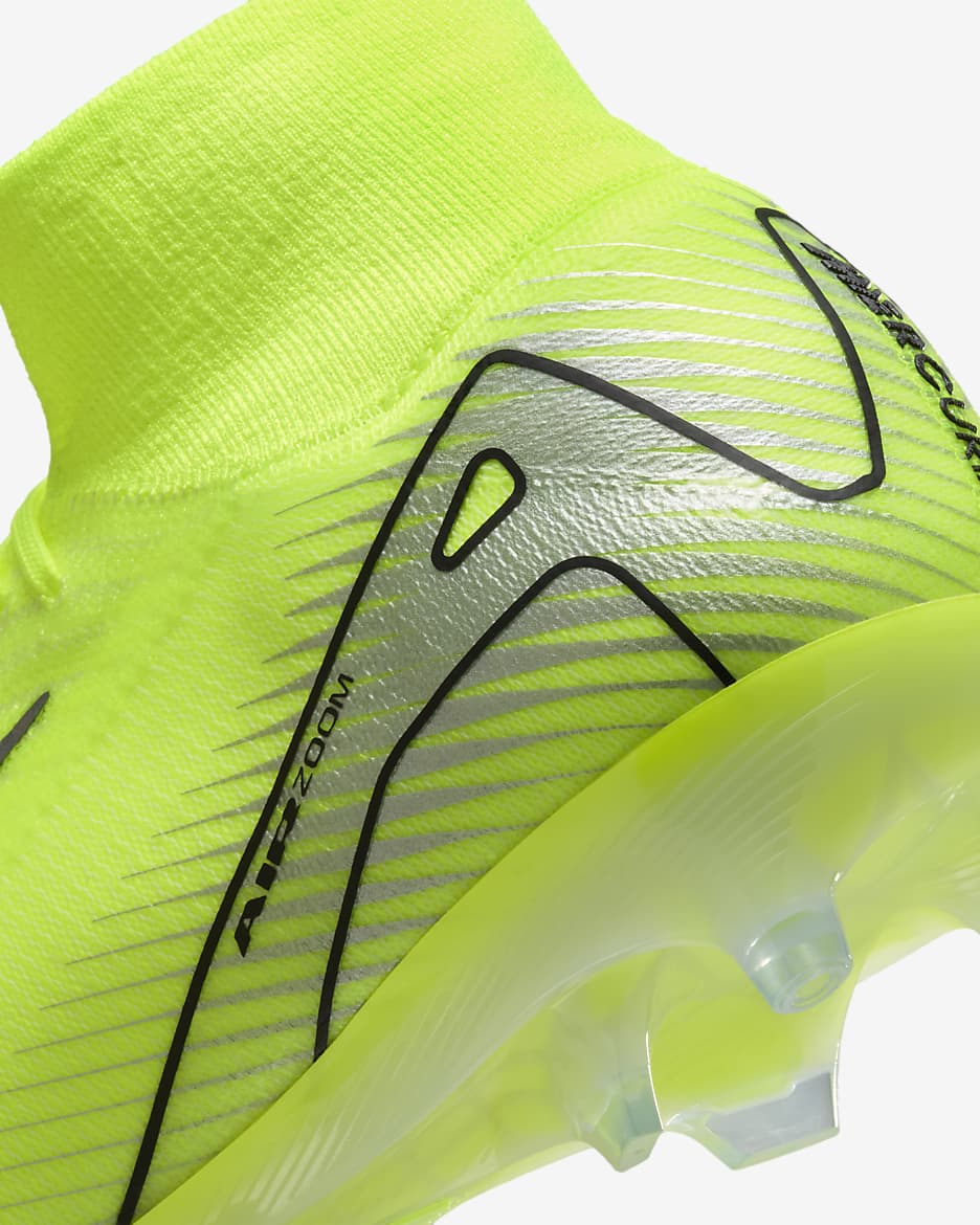 Nike Mercurial Superfly 10 Elite Botas de fútbol AG-Pro de perfil alto - Volt/Negro