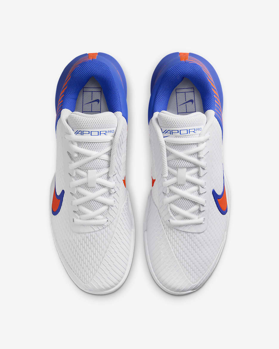 Chaussure de tennis pour surface dure NikeCourt Air Zoom Vapor Pro 2 pour homme - Blanc/Hyper Royal/Hyper Crimson