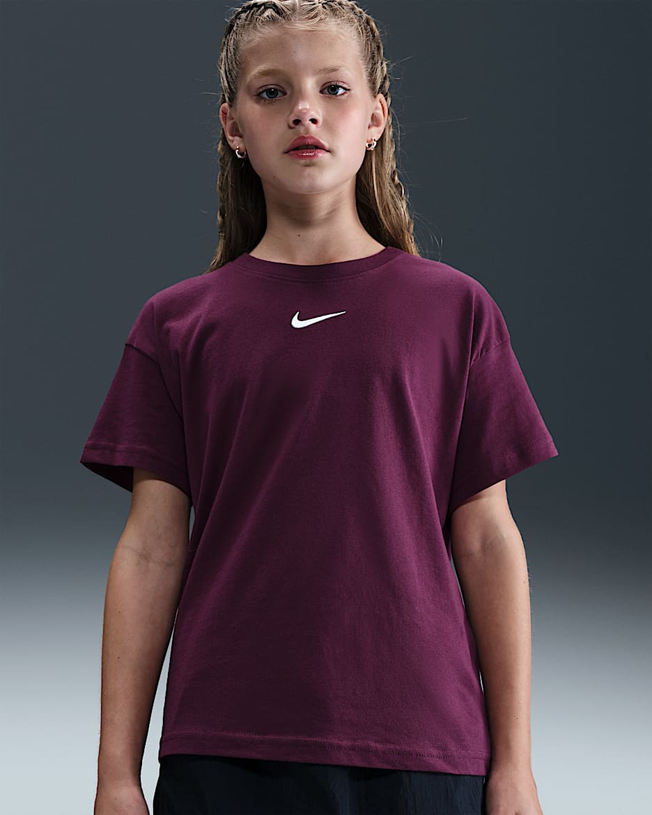 T-shirt Nike Sportswear Essential Júnior (Rapariga) - Bordô