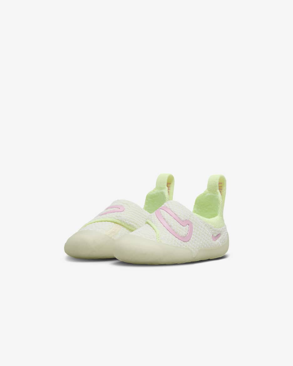 Nike Swoosh 1 嬰幼兒鞋款 - Coconut Milk/白色/Barely Volt/Pink Rise