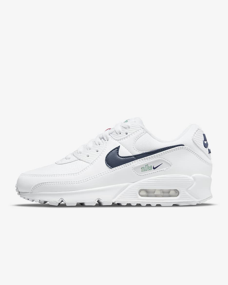 รองเท้าผู้หญิง Nike Air Max 90 - ขาว/Green Noise/Pollen/Thunder Blue