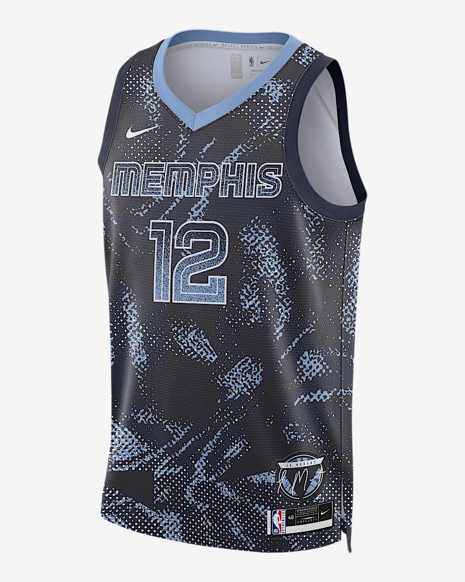 Jersey Nike Dri-FIT de la NBA Swingman para hombre Ja Morant Memphis Grizzlies 2025/26 Select Series - Azul marino universitario/Blanco
