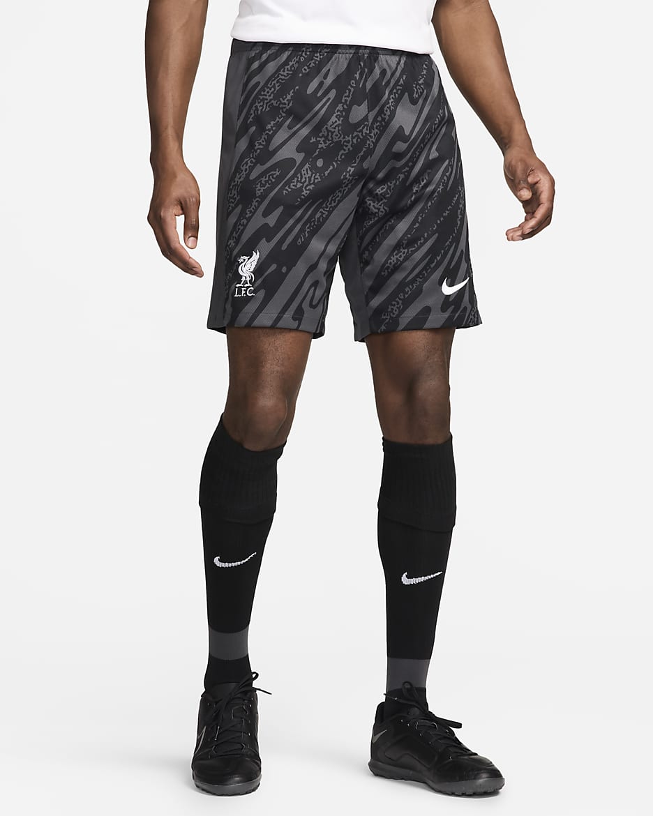 Shorts de fútbol Nike Dri-FIT Replica del Liverpool FC portero 2024/25 Stadium para hombre - Antracita/Negro/Blanco