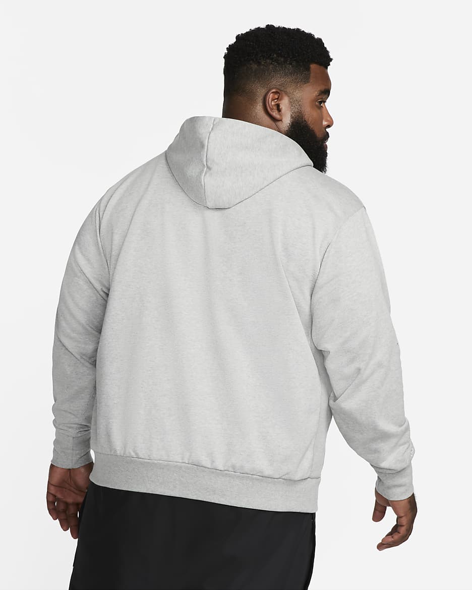 Nike Standard Issue Men's Dri-FIT Pullover Basketball Hoodie - Dark Grey Heather/Pale Ivory