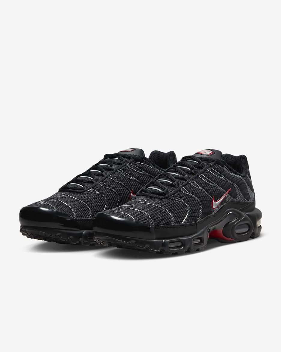 Chaussure Nike Air Max Plus pour homme - Noir/University Red/Metallic Silver