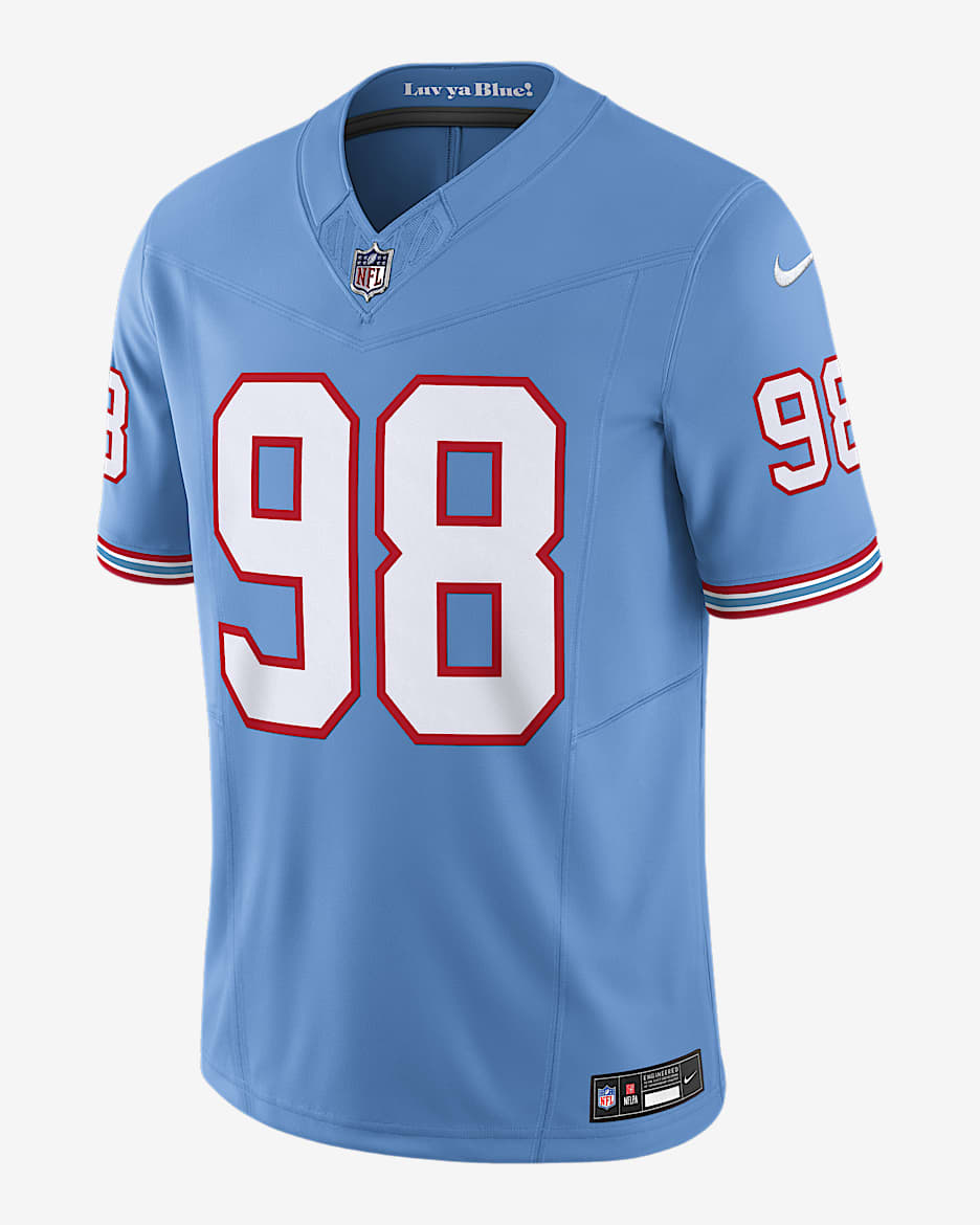 Jeffery Simmons Tennessee Titans Men's Nike Dri-FIT NFL Limited Football Jersey - Light Blue