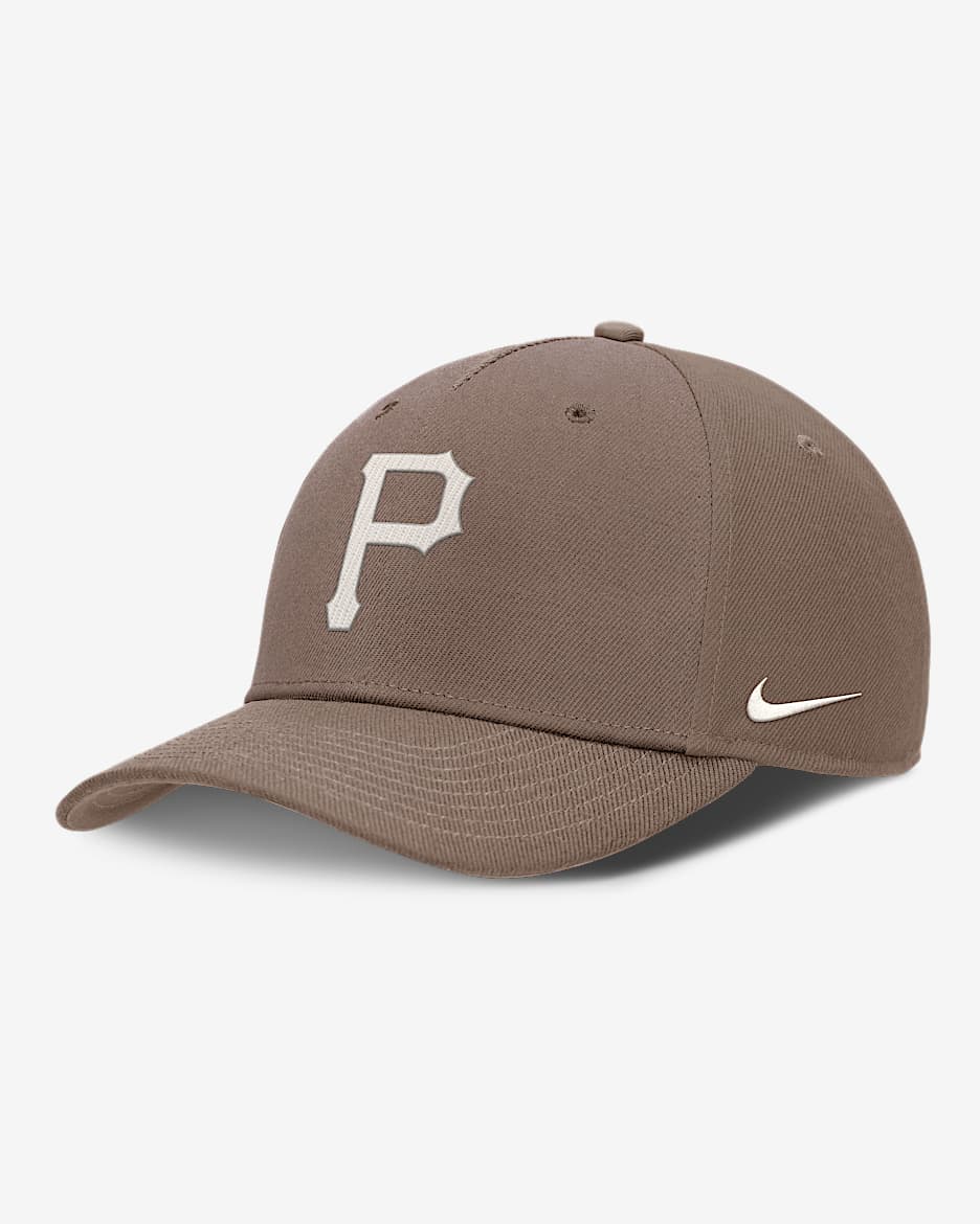 Gorra Nike Dri-FIT de la MLB ajustable para hombre Pittsburgh Pirates Rise - Marrón visón