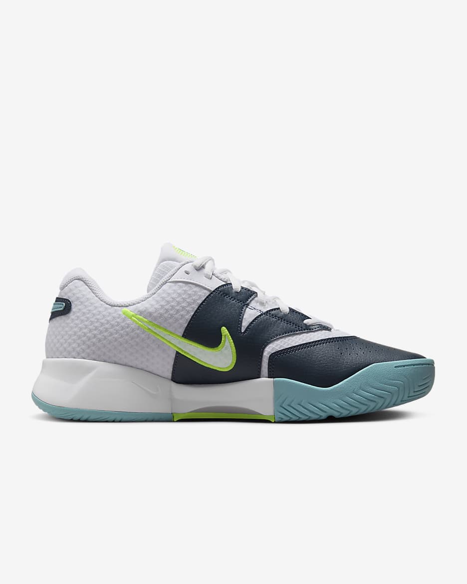 NikeCourt Lite 4 Herren-Tennisschuh - Weiß/Armory Navy/Denim Turquoise/Volt