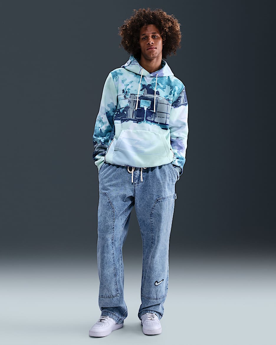 Pants de básquetbol denim para hombre Nike - Gris azulado/Marfil pálido