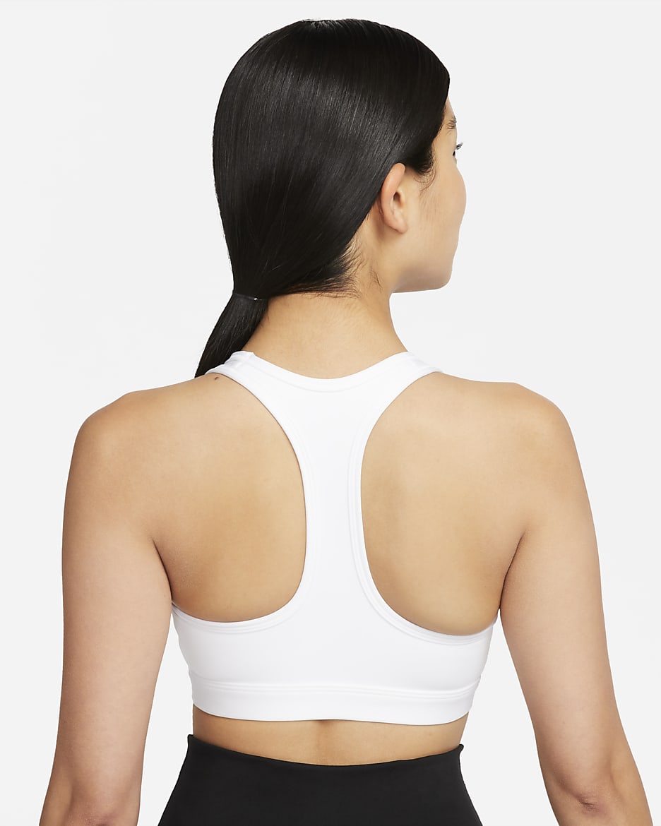 Nike Swoosh Medium Support Women's Padded Sports Bra - White/Stone Mauve/Black