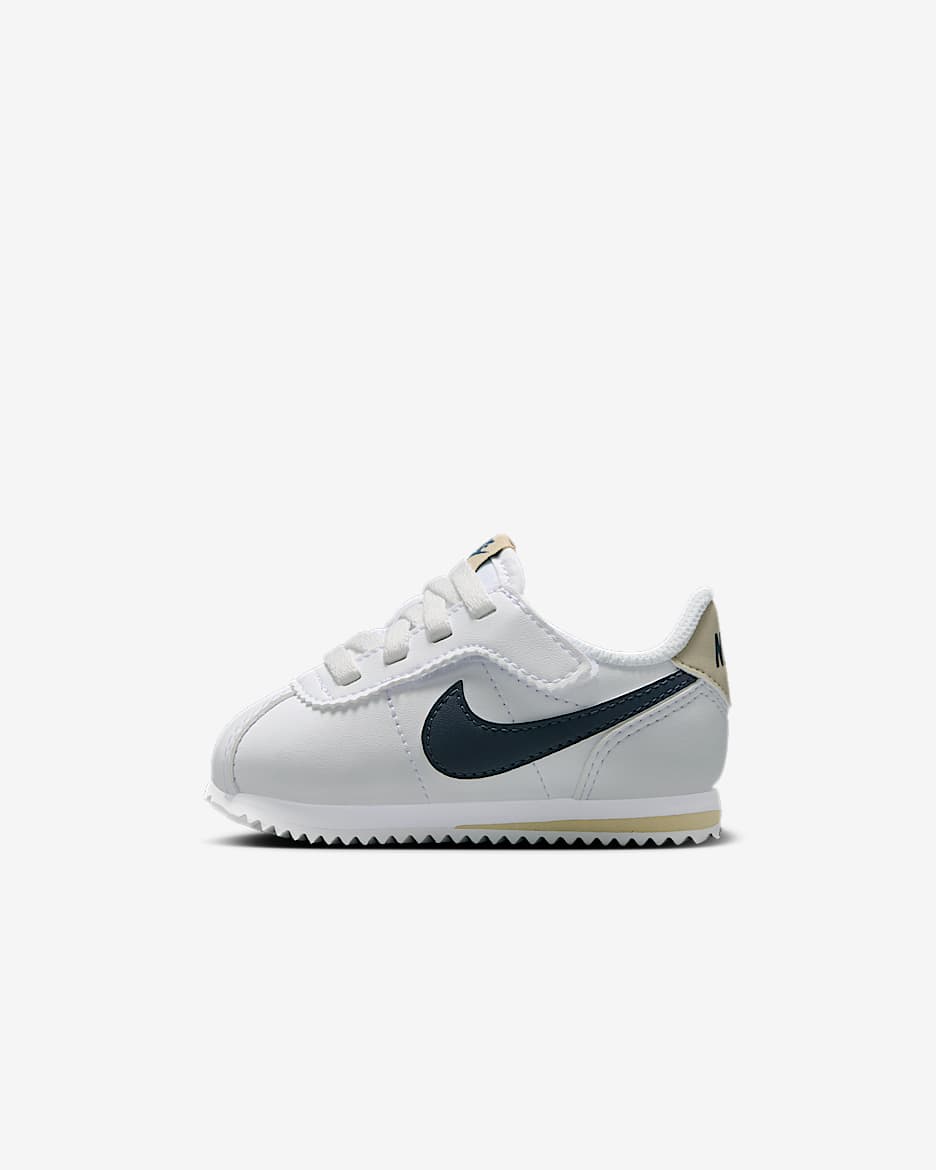 Nike Cortez EasyOn Baby/Toddler Shoes - White/Desert Khaki/Thunder Blue